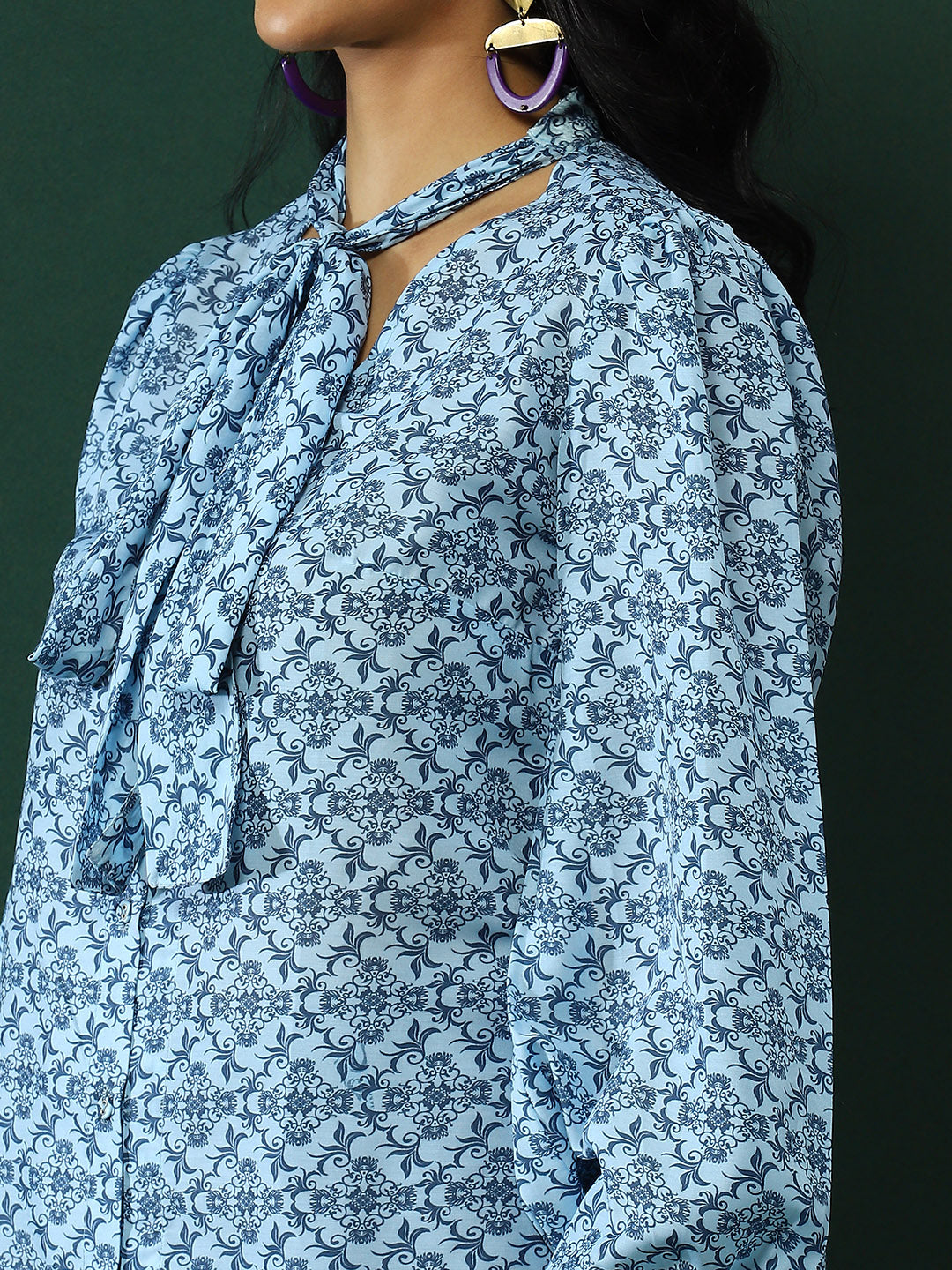 Blue Ethnic Motifs Shirt