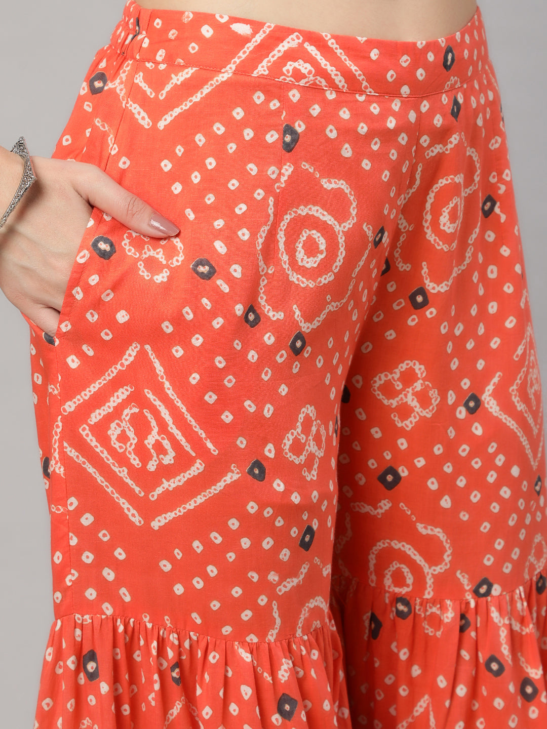 Orange Nyra-Cut Kurta Sharara With Dupatta