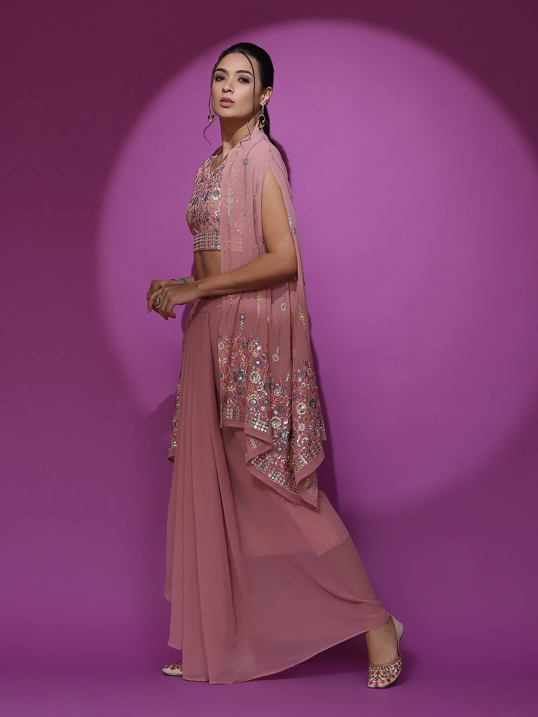 Pink Embroidered Co-Ords Set