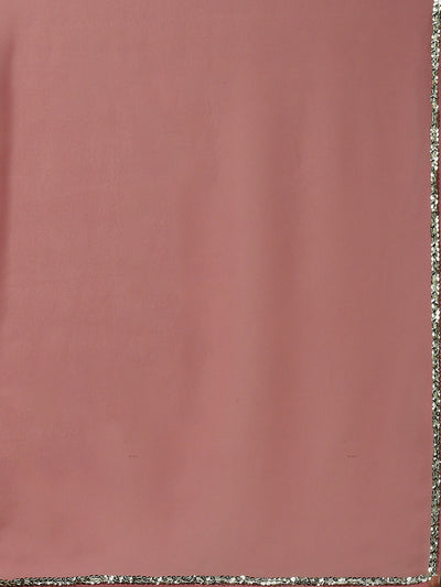 Pink Saree With Embroidered Blouse