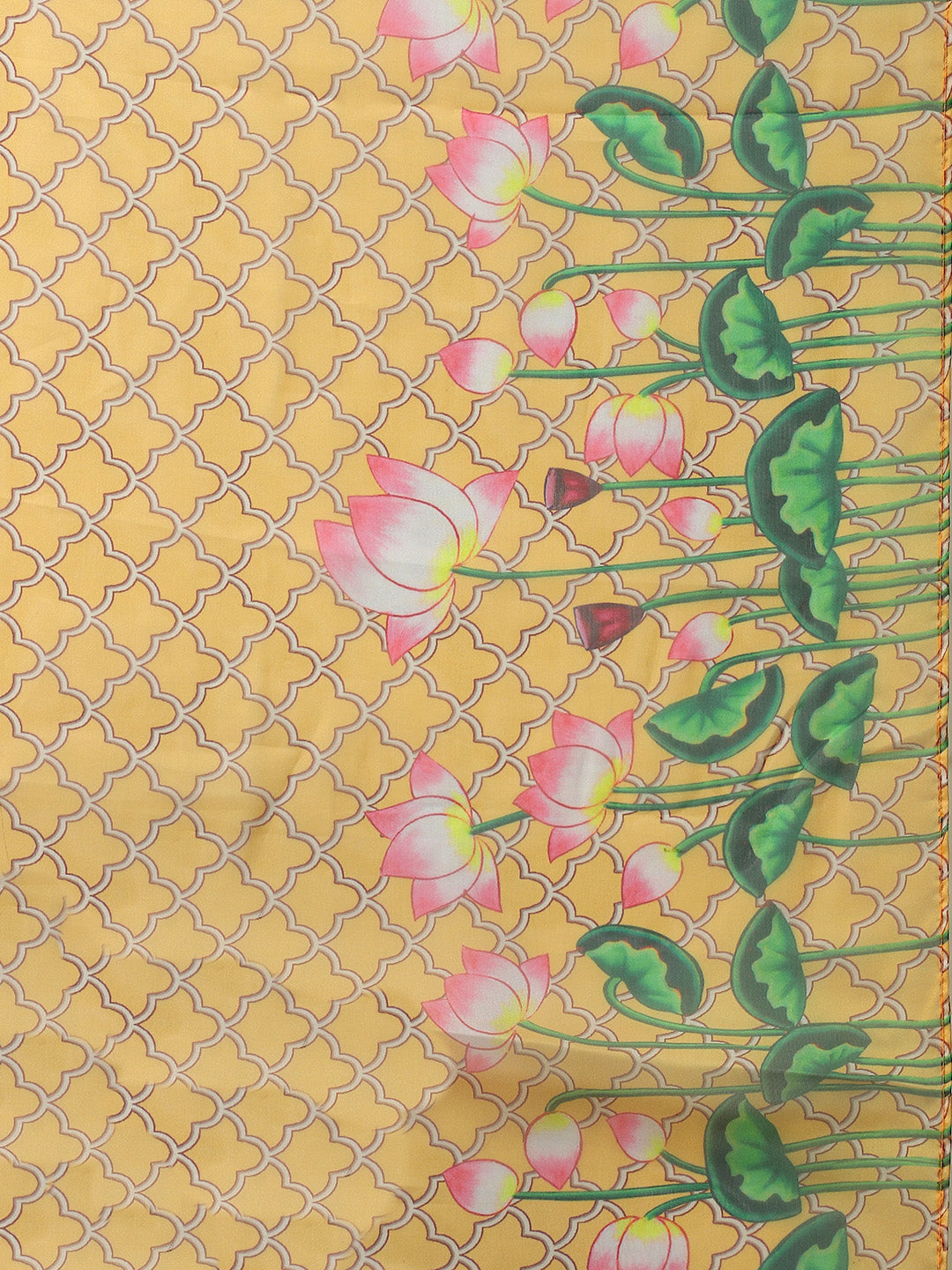 Yellow Pichwai Print Kurta Palazzo With Dupatta