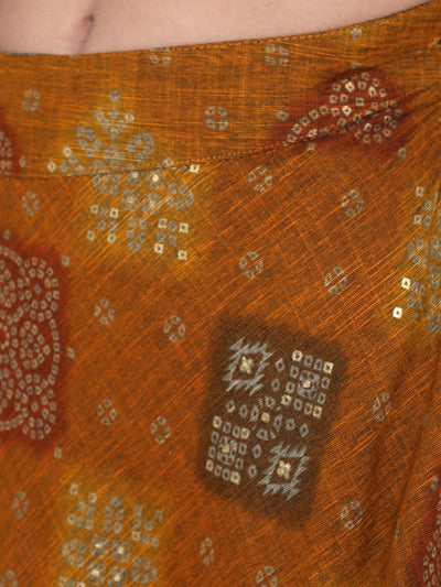 Mustard Gold Printed Lehenga Choli With Dupatta