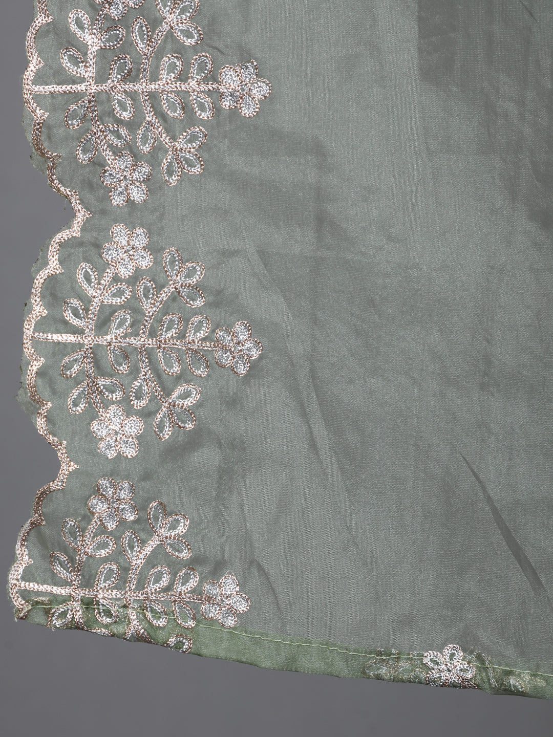 Green Embroidered Kurta Pant With Dupatta