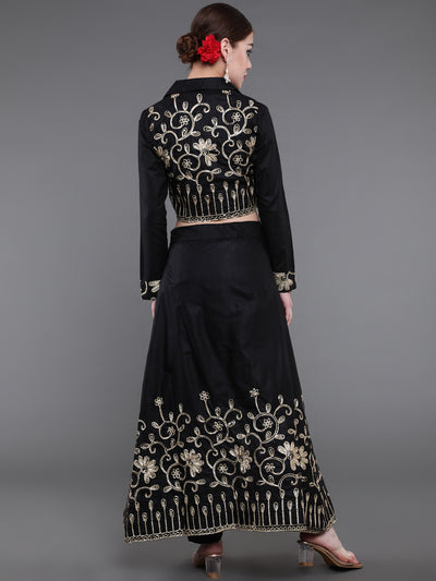 Black Embroidered Lehenga Choli Set