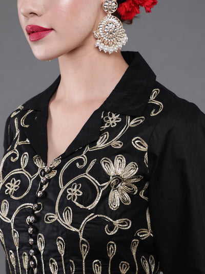 Black Embroidered Lehenga Choli Set