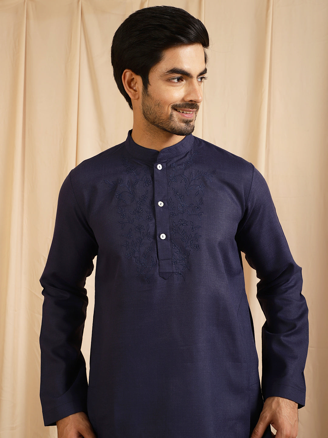 Navy Blue Indian Long Kurta