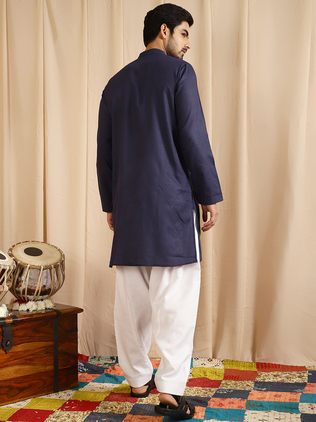 Navy Blue Indian Long Kurta