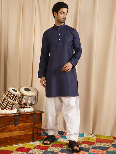 Navy Blue Indian Long Kurta