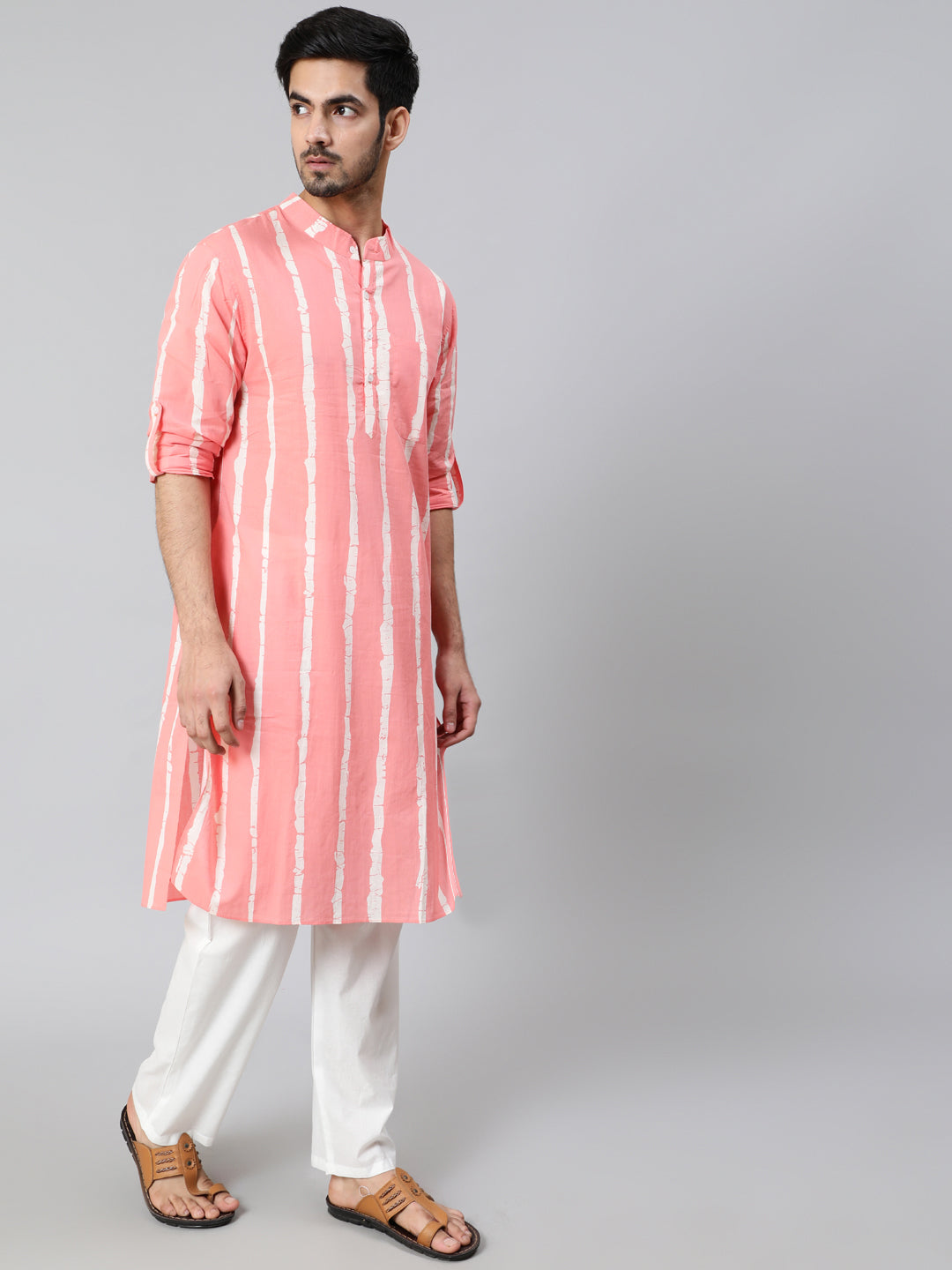 Pink Striped Kurta