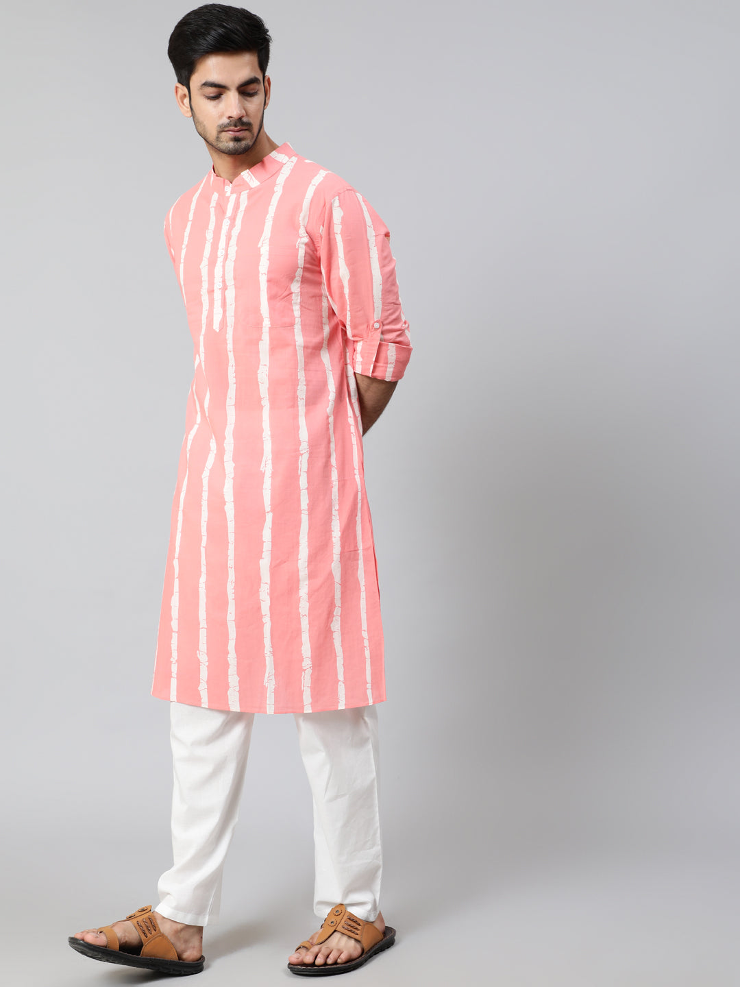 Pink Striped Kurta