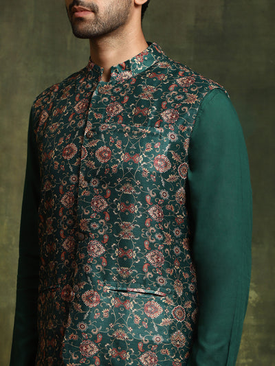 Green Kurta With Nehru Jacket