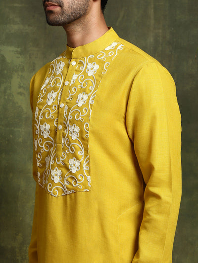 Yellow Floral Embroidered Couple Combo