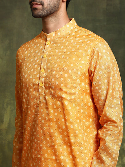 Yellow Digital Print Long Kurta