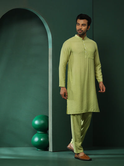 Green Kurta Pyjama With Bandhani Print Nehru Jacket