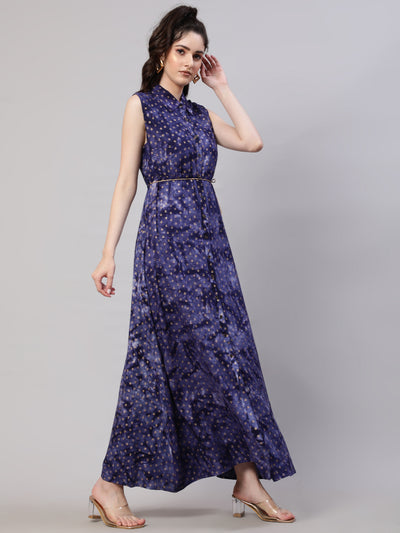 Blue Tie-Dye Maxi Dress