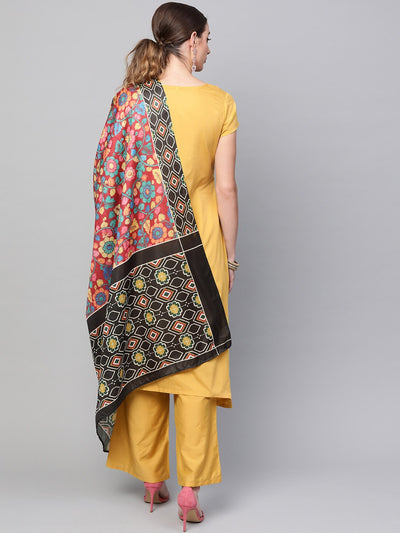 Yellow Kurta Palazzo With Dupatta