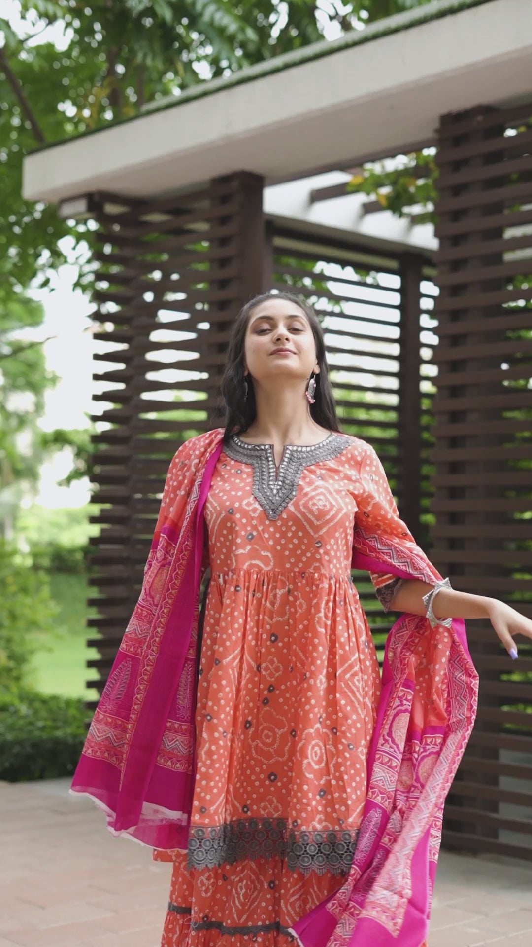 Orange Nyra-Cut Kurta Sharara With Dupatta