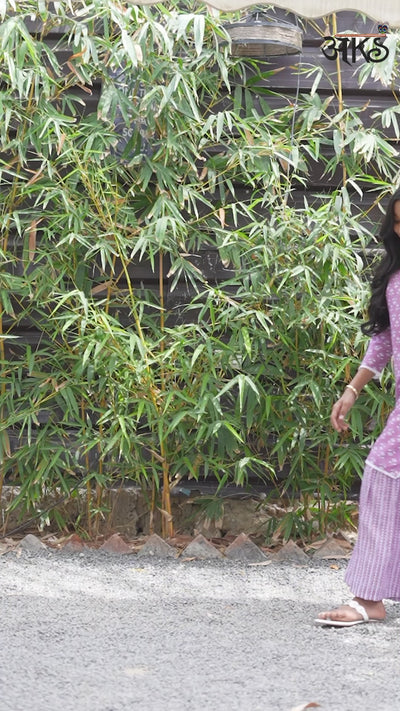 Pink Printed Cotton Kurta and Sharara with dupatta