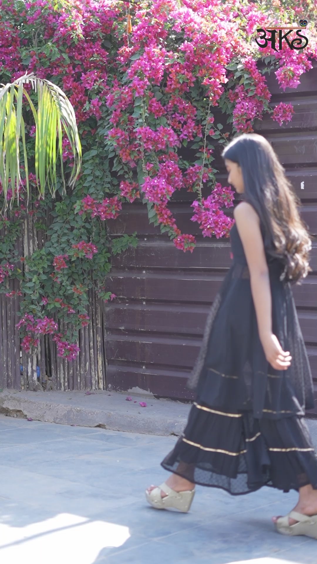 Black Embroidered Kurta With Sharara