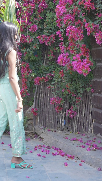 Mint Green Embroidered Clothing Set