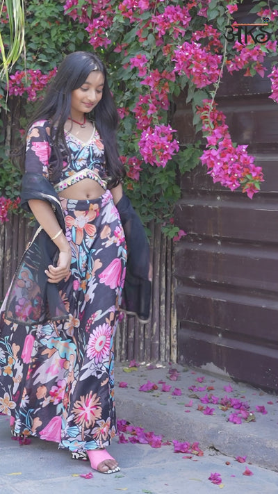 Black Multi Color Digital print Lehenga Choli