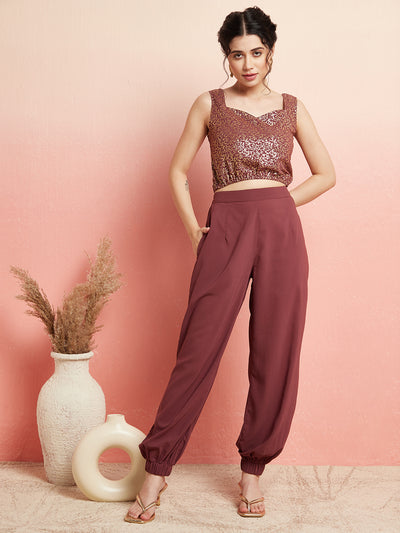 Burgundy Afghani pant Co Ord Set With Jacket