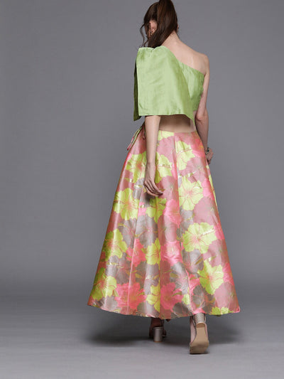 Multicolor Jacquard Lehenga Choli