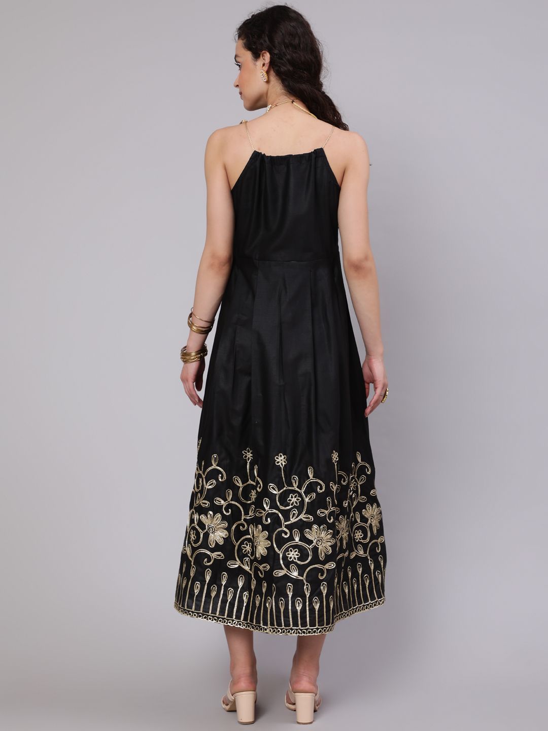 Black Embroidered Maxi Dress