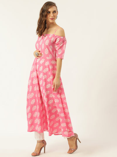 Pink Printed Kurta