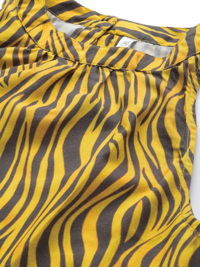 Yellow Zebra Print Kurta