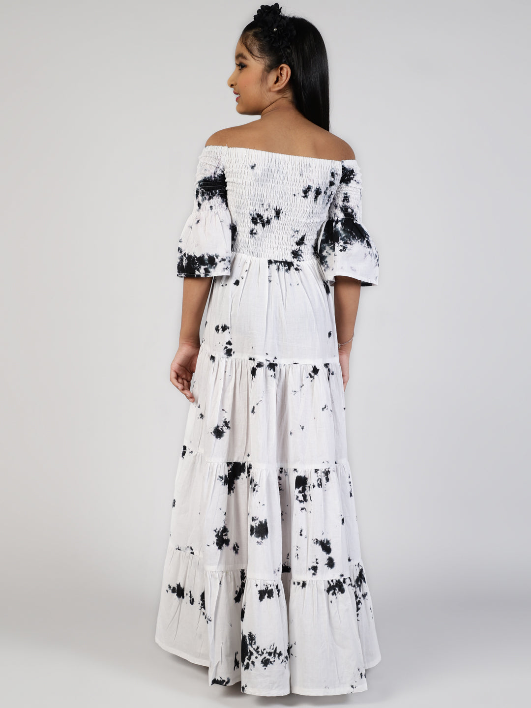 White Tie & Dye Tiered Dress