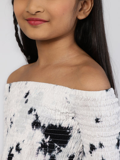 White Tie & Dye Tiered Dress