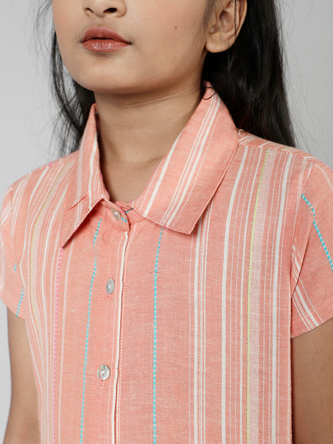 Peach Striped Shirt