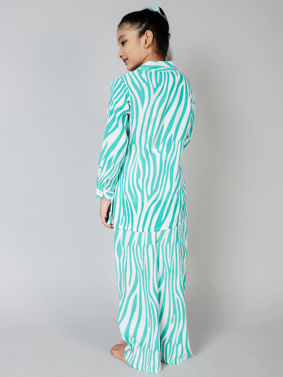 Turquoise Blue Animal Print Nightsuit