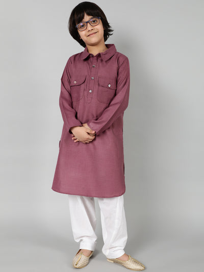 Burgundy Pathani Kurta