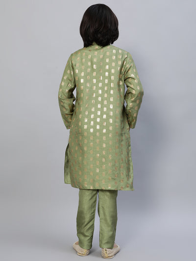 Green Foil Printed Kurta With Pant