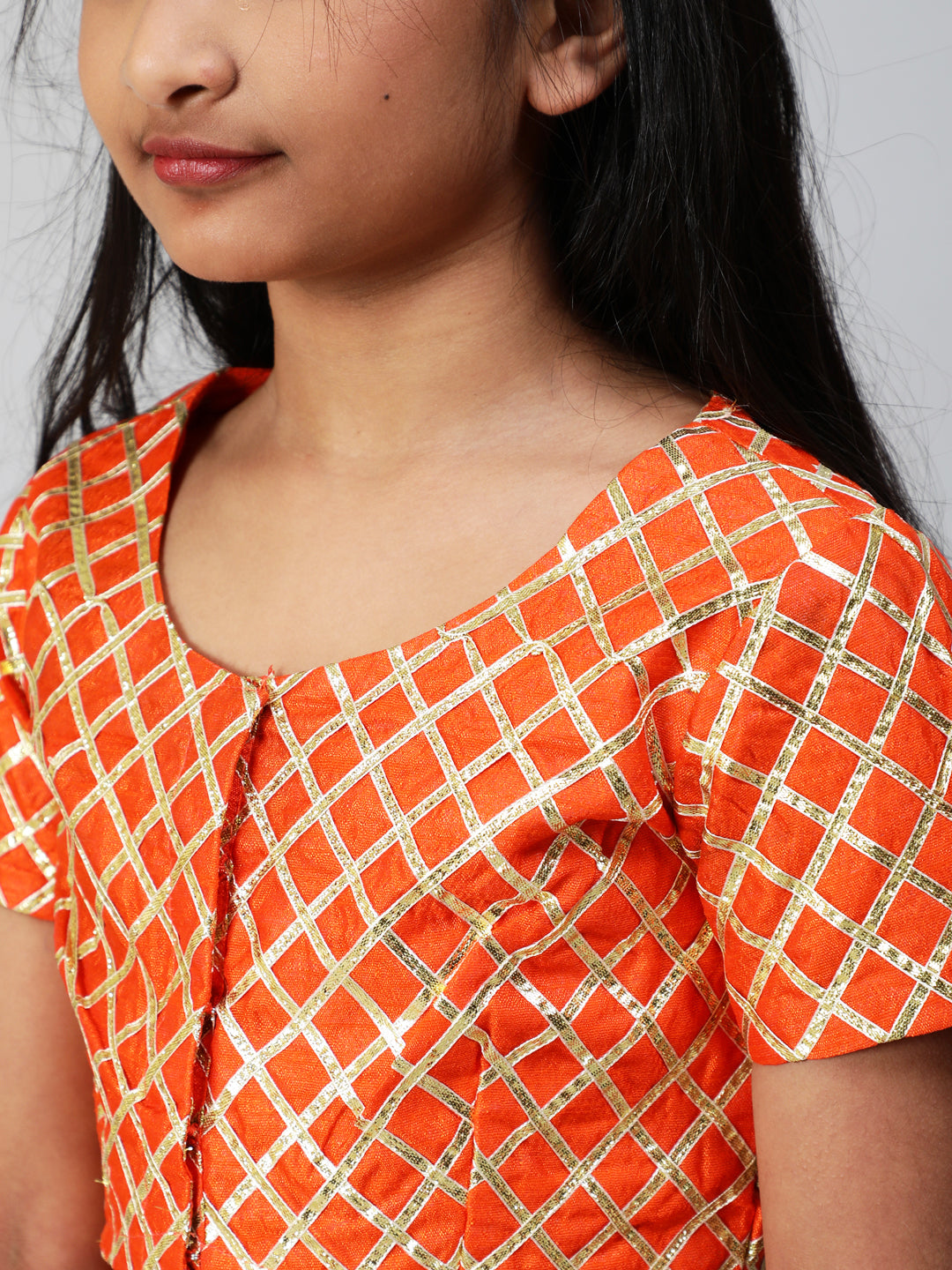 Orange Leheriya Print Lehenga Choli With Dupatta