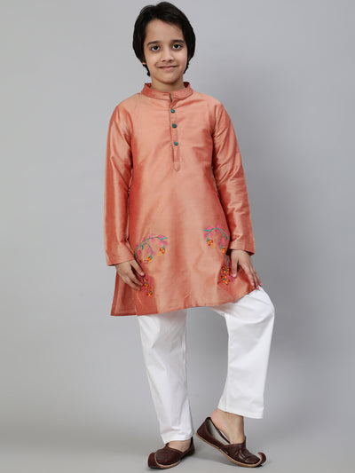 Rose Gold Embroidered Kurta