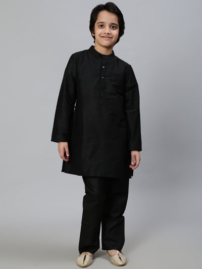 Black Embroidered Kurta Pant With Nehru Jacket