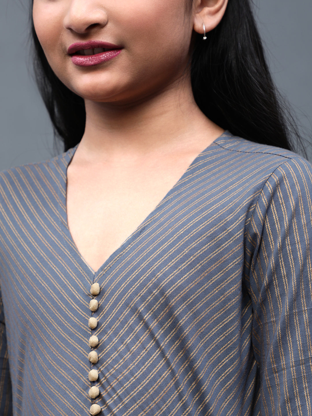 Grey Printed Kurta Palazzo With Dupatta