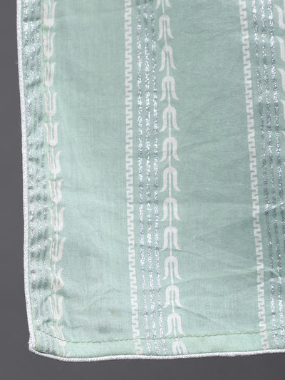Pastel Green Khari Print Lehenga Choli With Dupatta