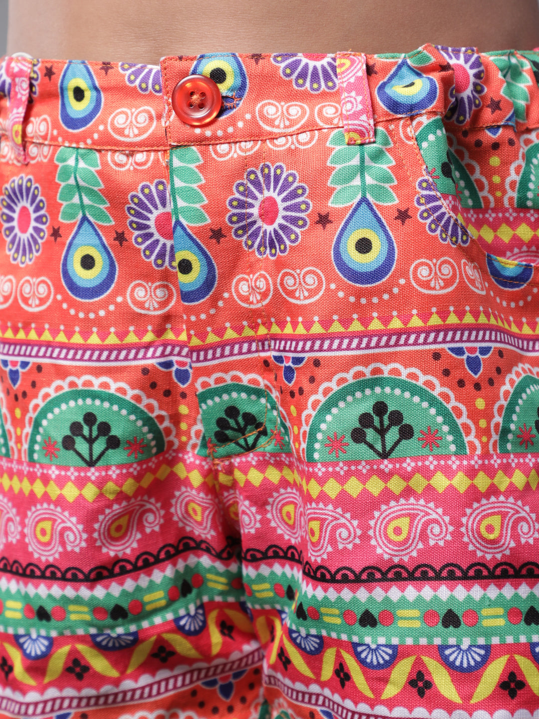 Orange Printed Short