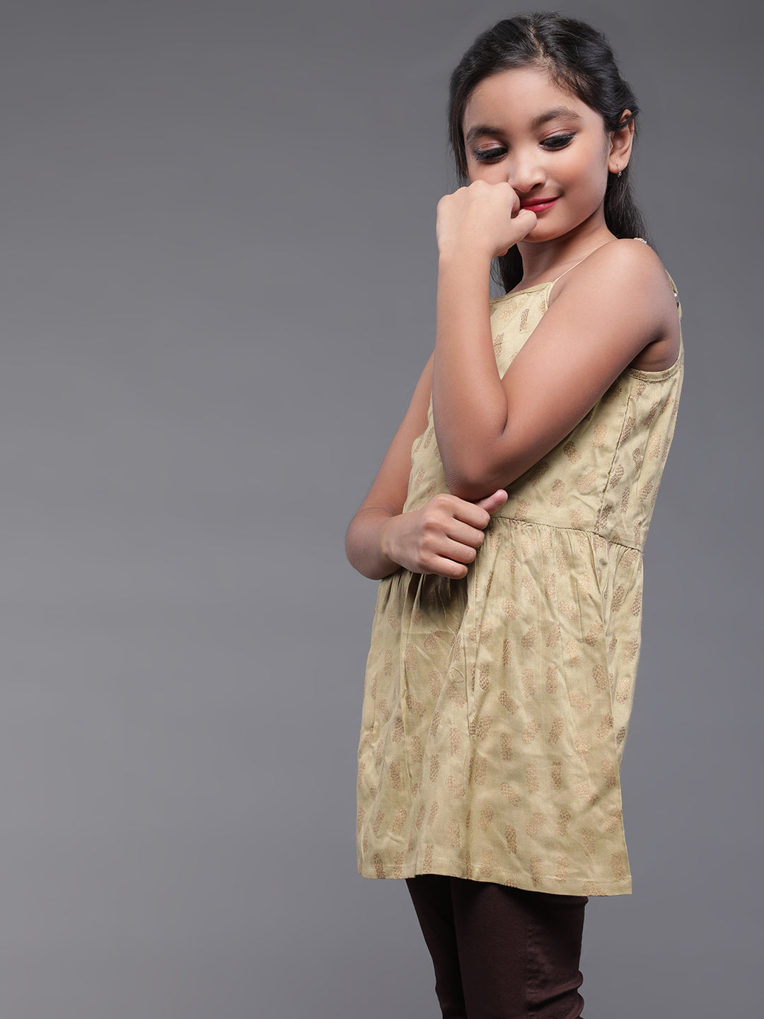 Beige Gold Print Tunic