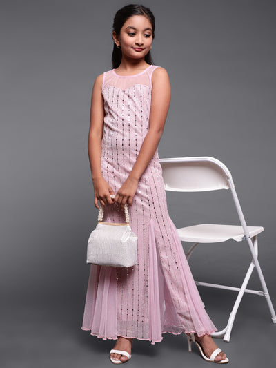 Pink Embellished Maxi Dress