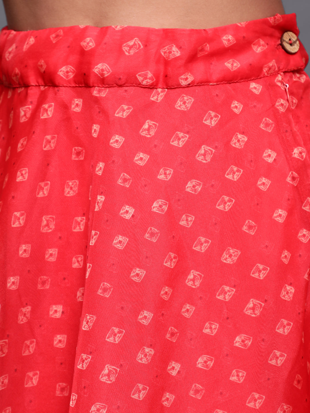 Red Digital Print Lehenga Choli With Jacket
