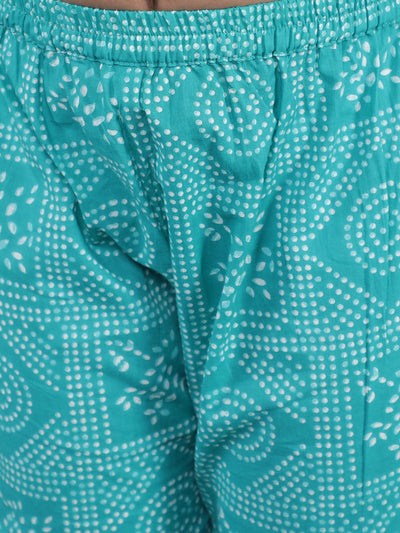 Blue Bandhani Print Sibling Combo
