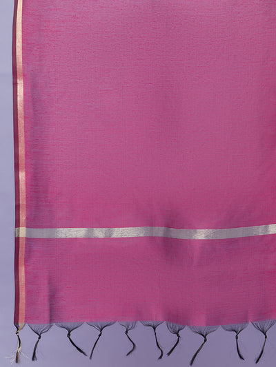 Mauve Gold Printed Lehenga Choli With Dupatta Set