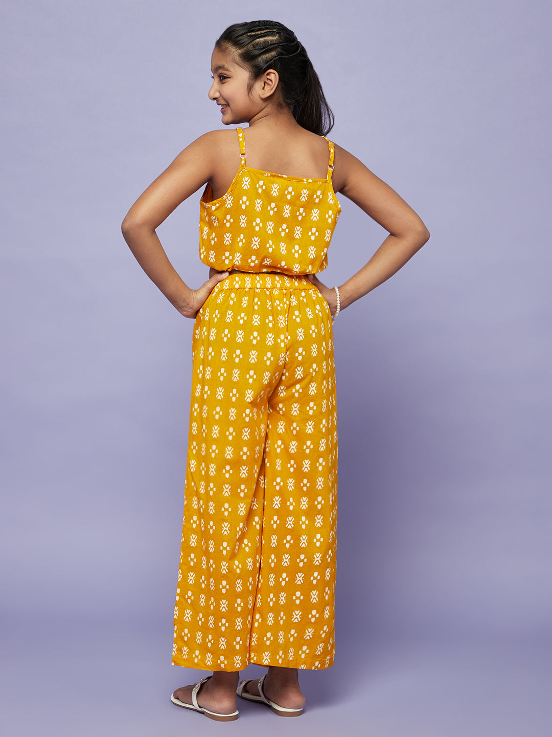 Yellow Print Top With Palazzo