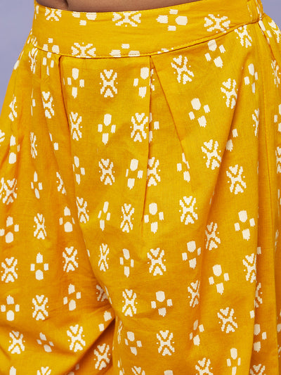 Yellow Print Top With Palazzo