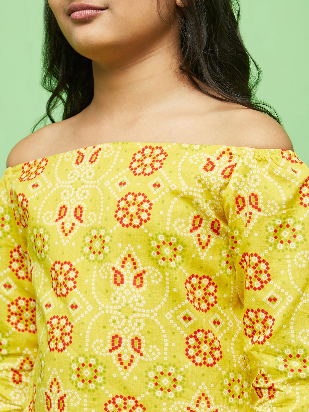 Yellow Bandhani Print Kurta With Sharara